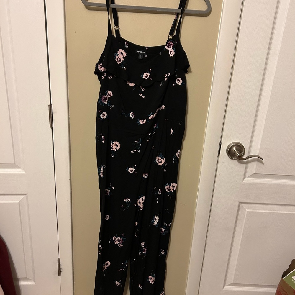Torrid Black Floral romper